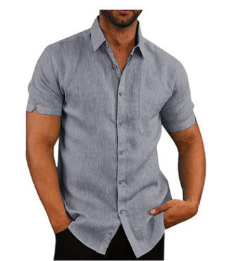 Men's Lapel Linen Shirt