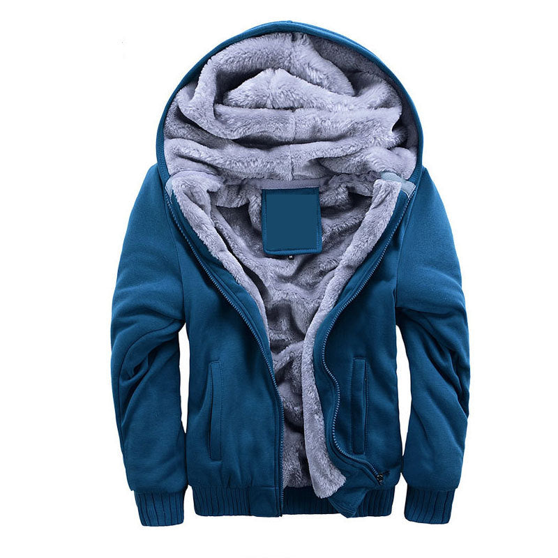 Men's Thick Lined Hooded Zip Hoodie