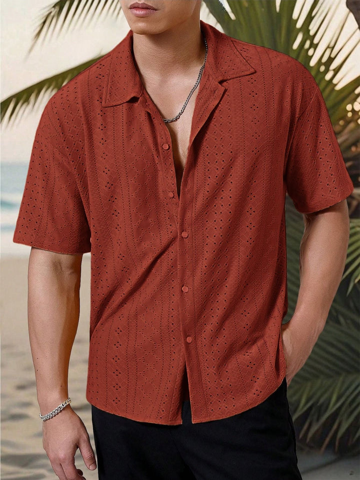 Men's Textured Lapel Shirt