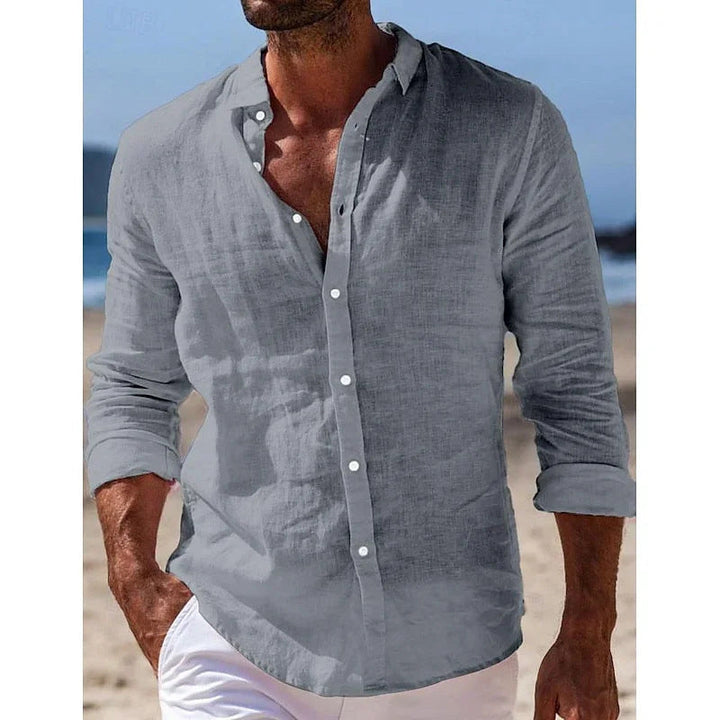 Men's Linen Blend Polo Shirt