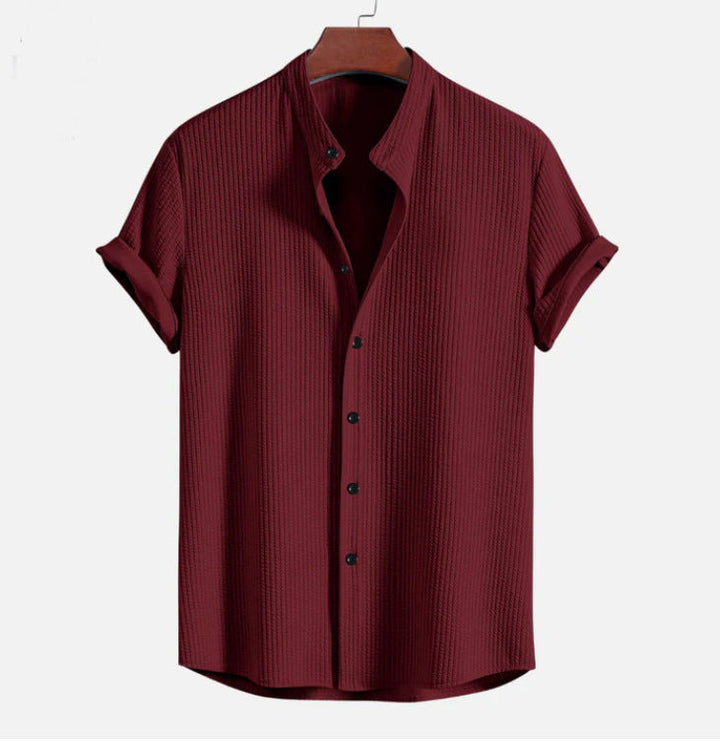 Men's Textured Button Front Shirt