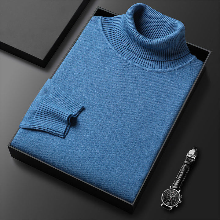 Men's Textured Turtleneck Knit Sweater