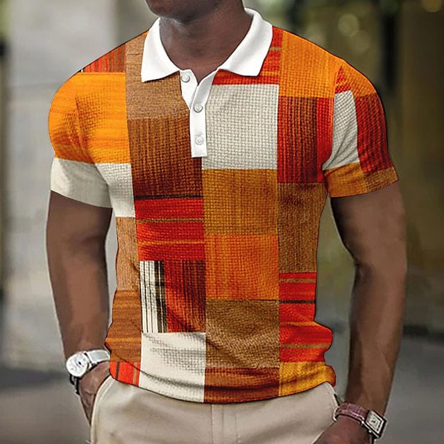 Men's Patchwork Polo Shirt