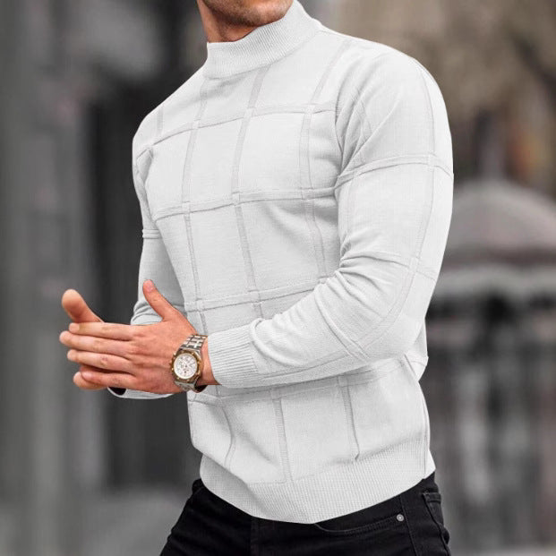 Men's Stand Collar Knit Sweater