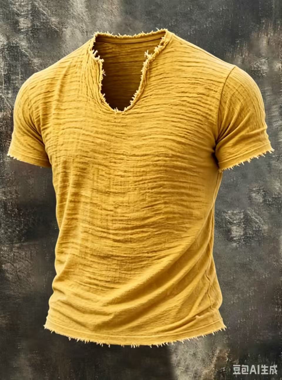 Men's Textured V-Neck T-Shirt