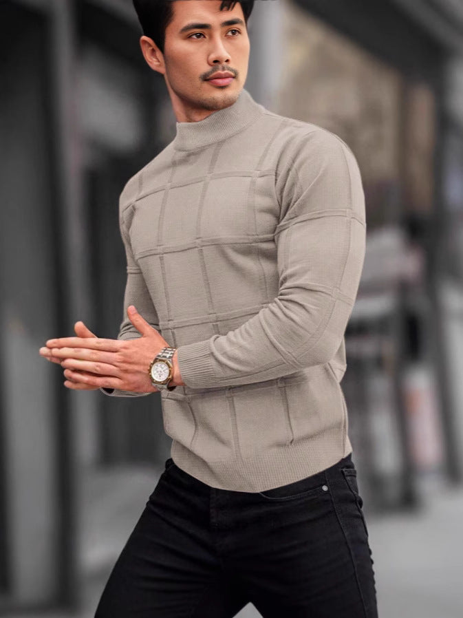 Men's Stand Collar Knit Sweater