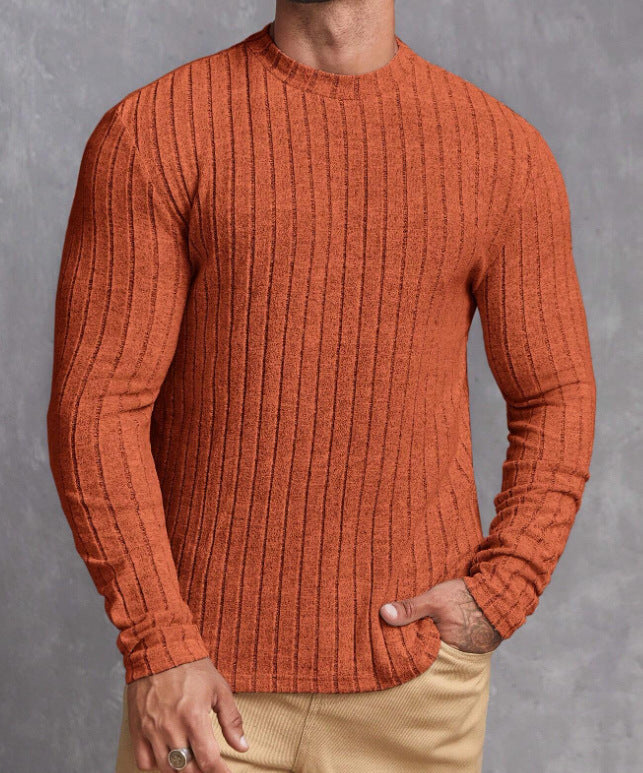 Men's Striped Rib-Knit Sweater