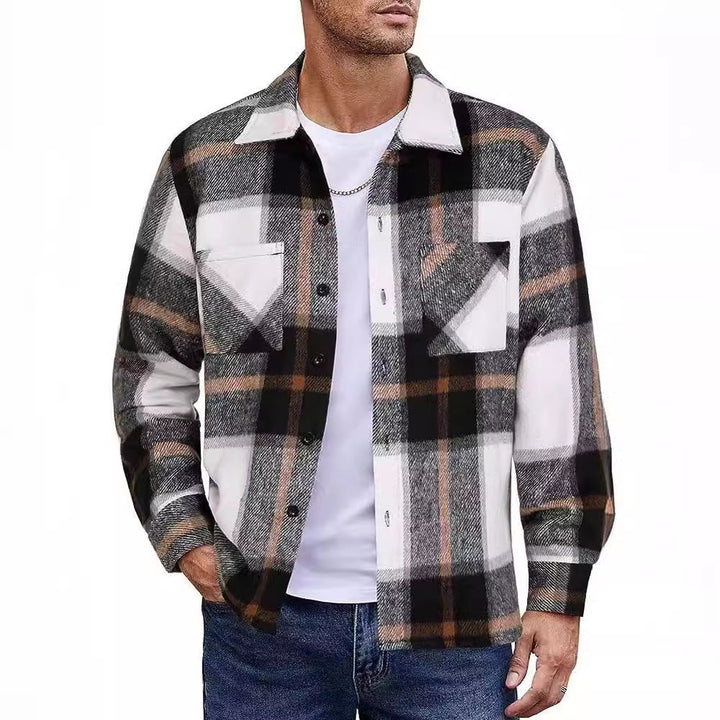 Men's Plaid Lapel Jacket