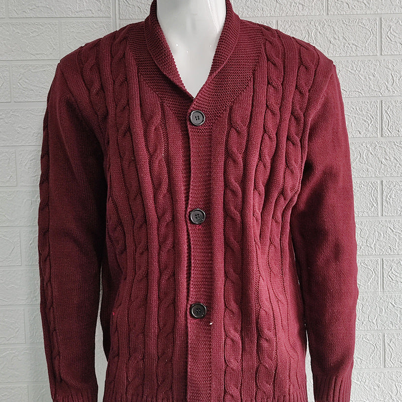 Men's Textured Knit Cardigan