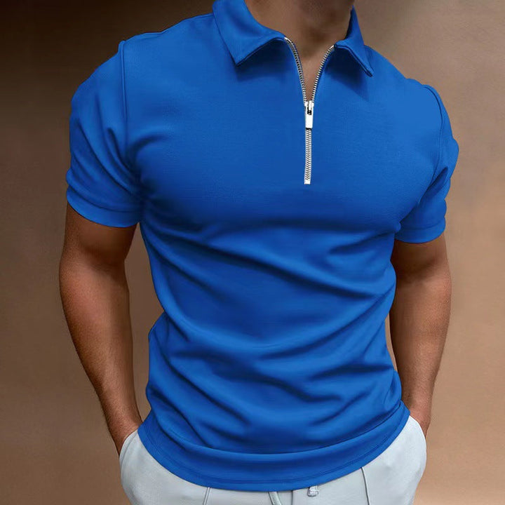 Men's Zip Collar Polo Shirt