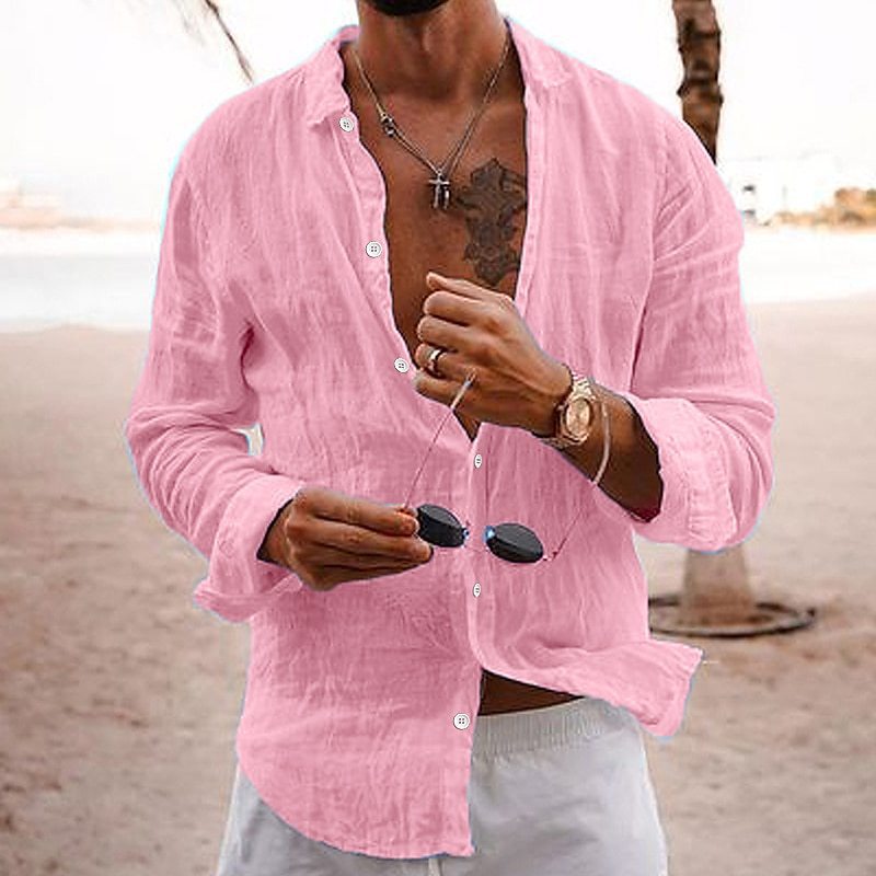 Men's Cotton Henley Shirt