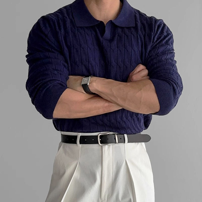Men's Loose Polo Sweater