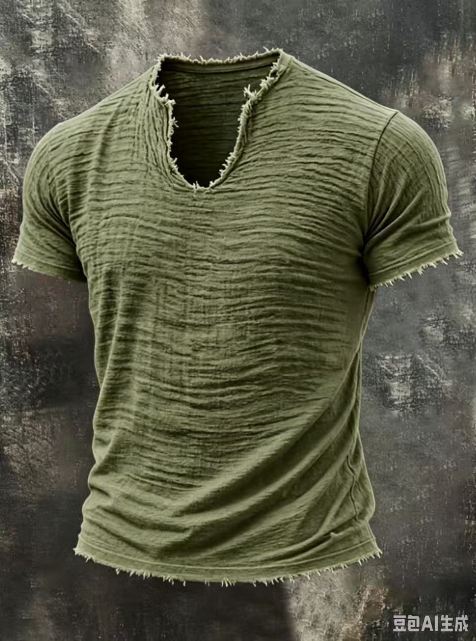 Men's Textured V-Neck T-Shirt