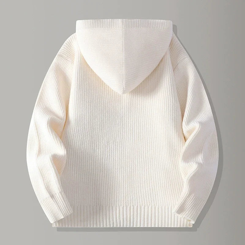 Men's Hooded Textured Cardigan