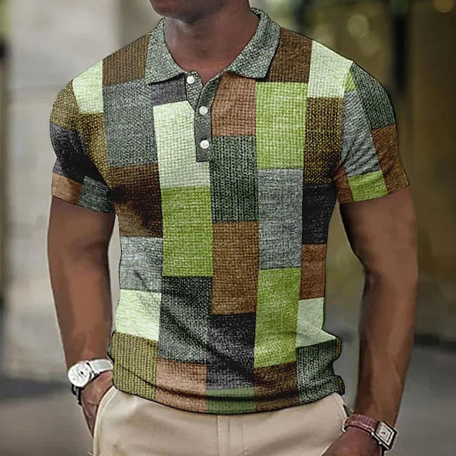 Men's Checkered Polo Shirt