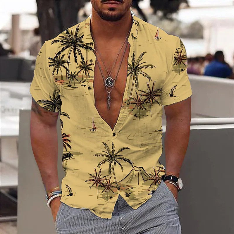 Men's Tropical Lapel Shirt