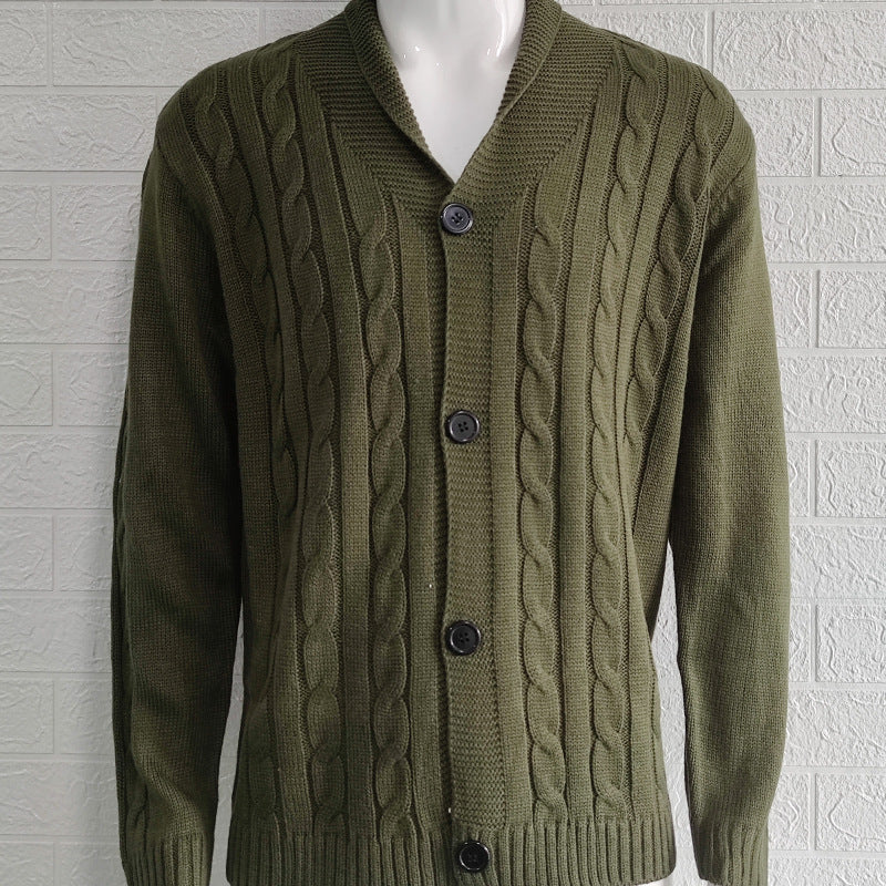Men's Textured Knit Cardigan