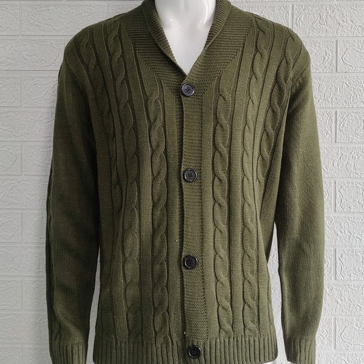 Men's Textured Knit Cardigan
