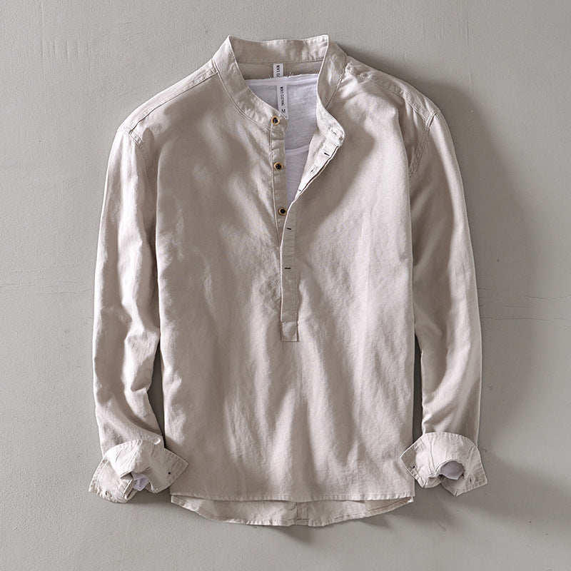 Men's Relaxed Stand Collar Shirt