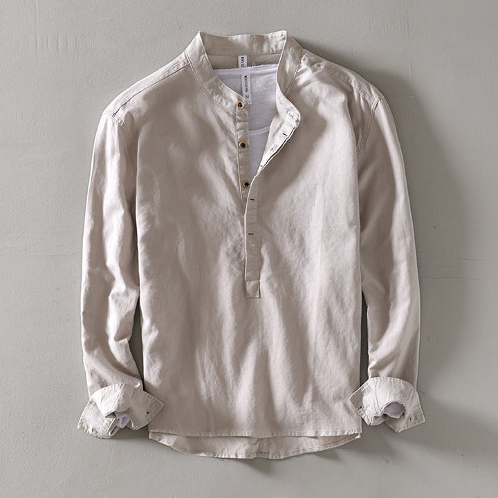 Men's Relaxed Stand Collar Shirt