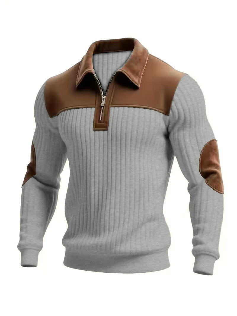 Men's Ribbed Half Zip Sweater