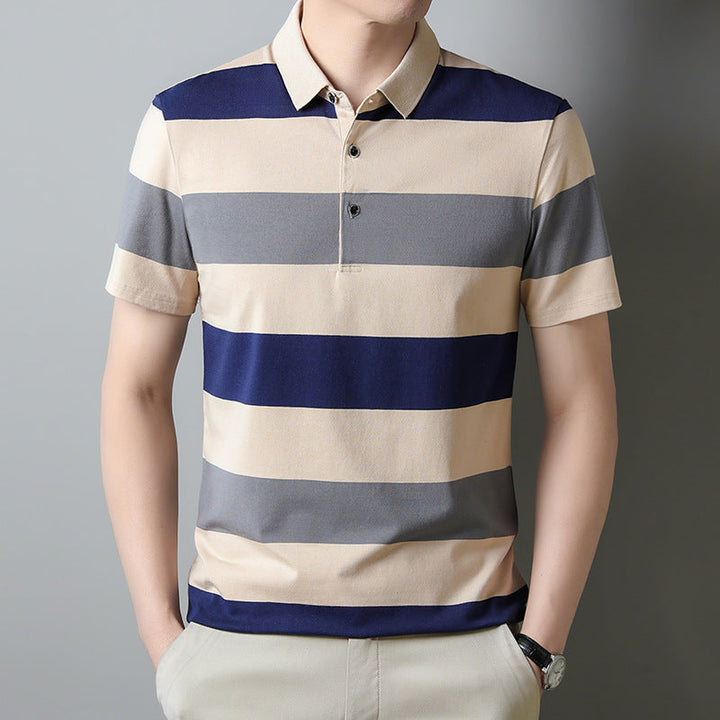 Men's Striped Collar Polo Shirt