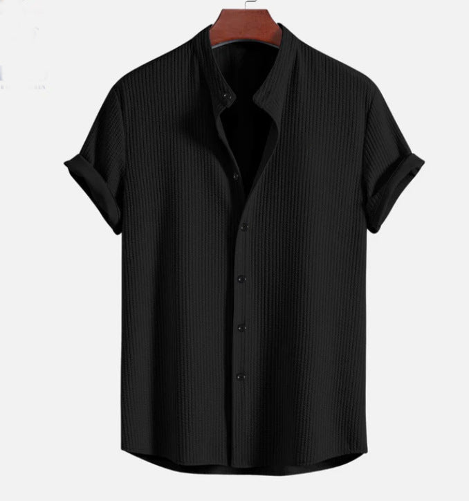 Men's Textured Button Front Shirt