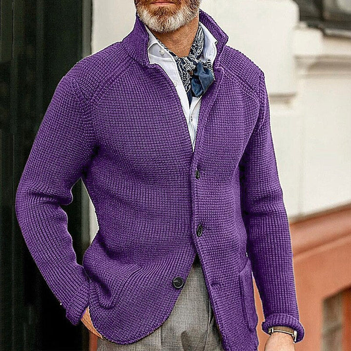 Men's Stand Collar Knit Cardigan