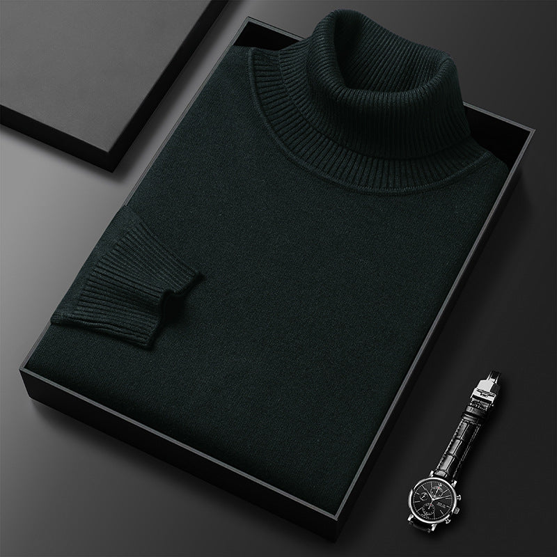 Men's Textured Turtleneck Knit Sweater