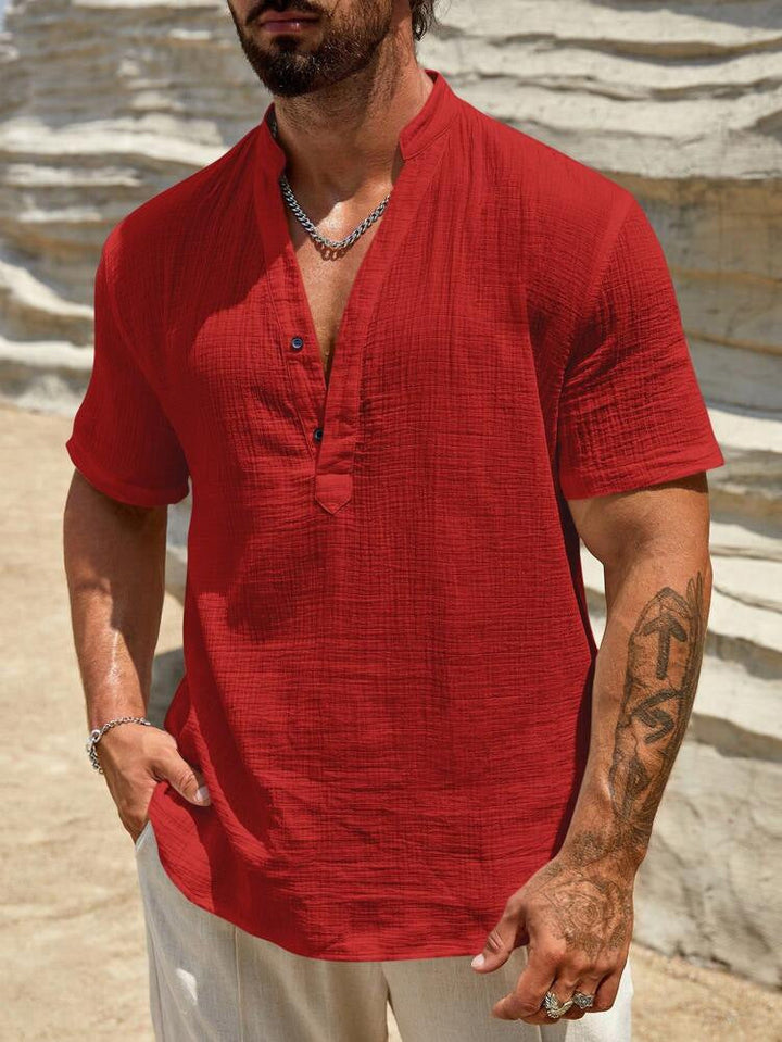 Men's Loose Henley Shirt