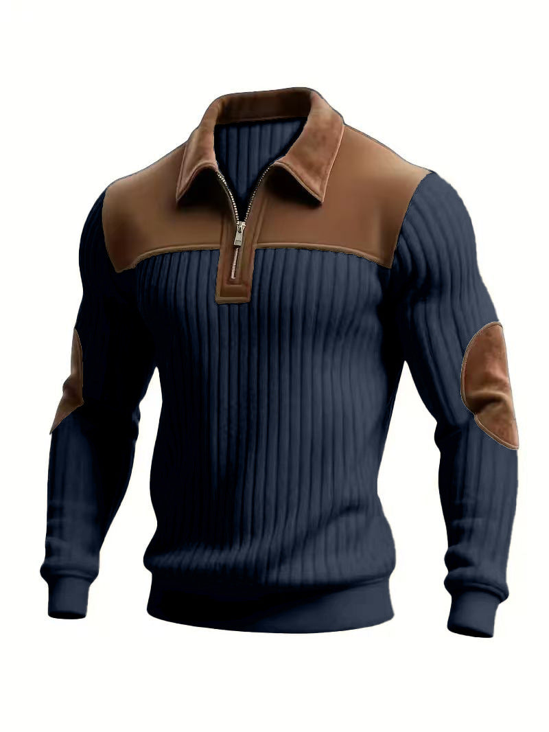 Men's Ribbed Half Zip Sweater