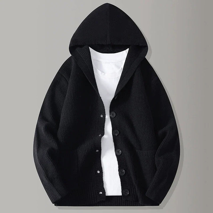Men's Hooded Textured Cardigan