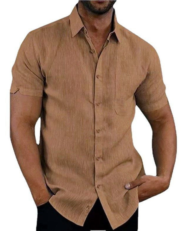 Men's Lapel Linen Shirt
