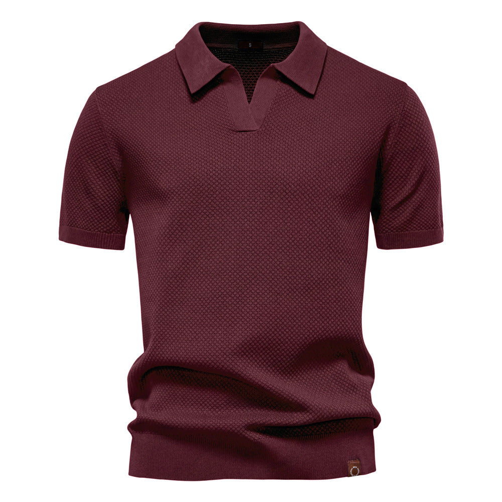 Men's Open-Collar Polo Shirt