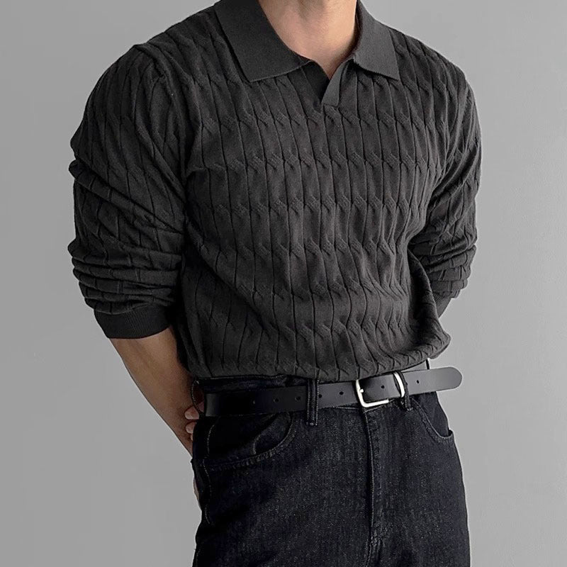 Men's Loose Polo Sweater