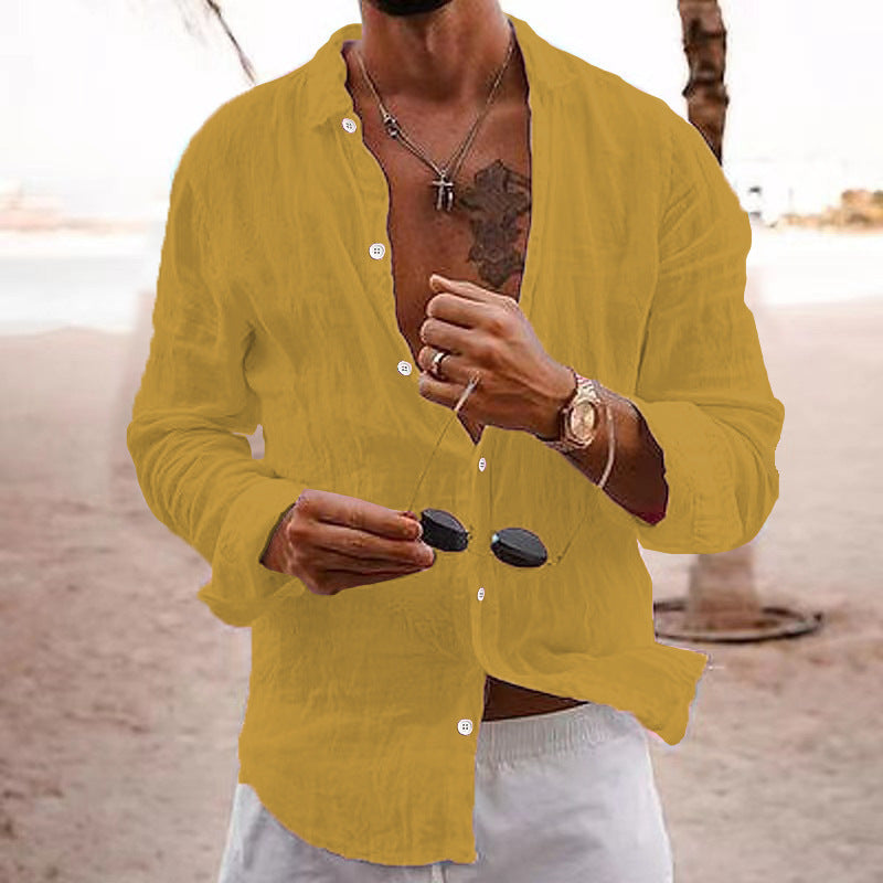 Men's Cotton Henley Shirt