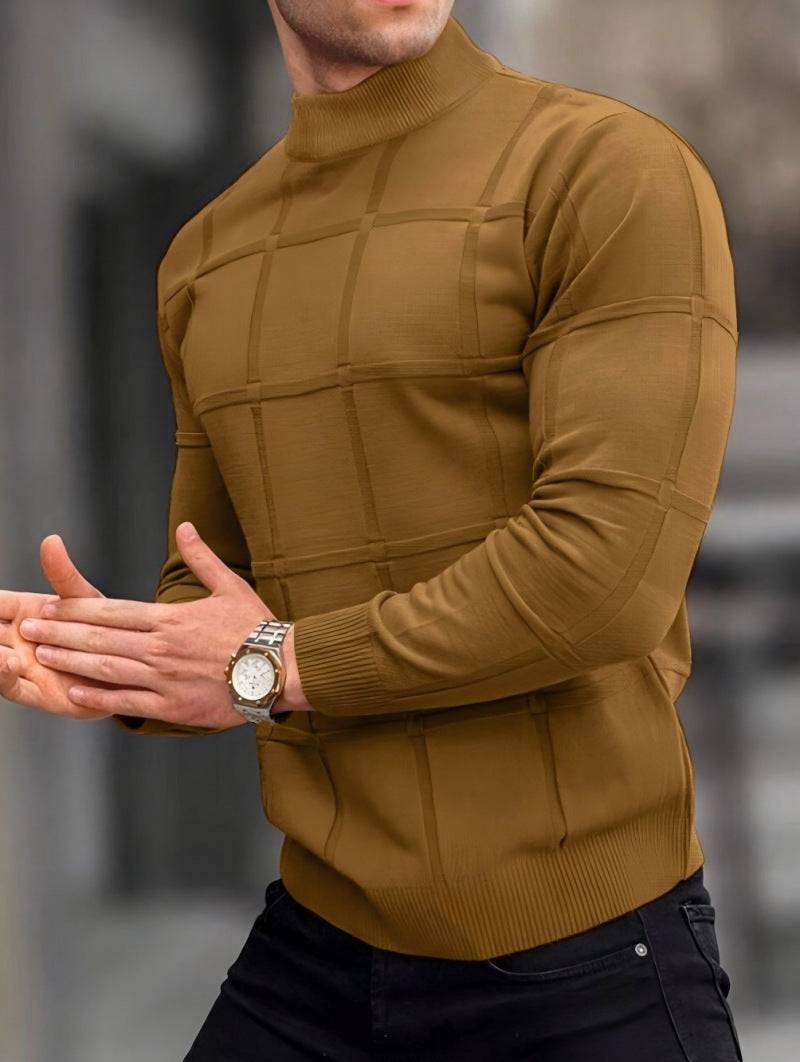 Men's Stand Collar Knit Sweater