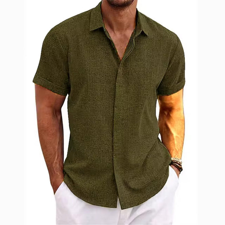 Men's Linen Lapel Shirt