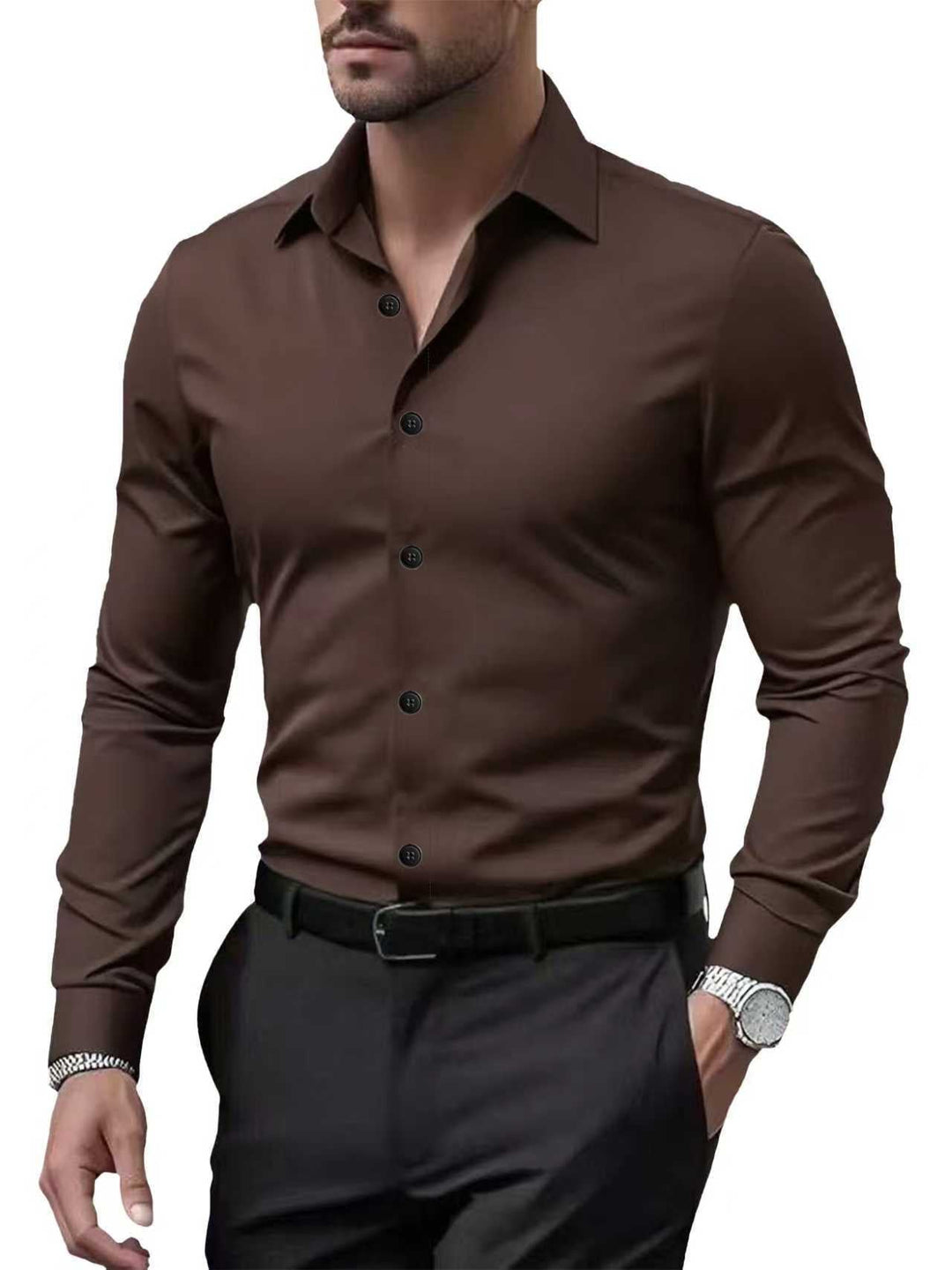 Men's Elastic Business Shirt