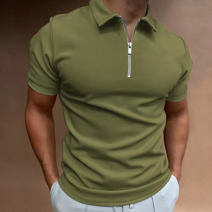 Men's Zip Collar Polo Shirt