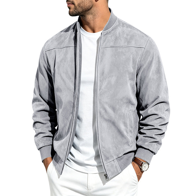 Men's Suede Bomber Jacket