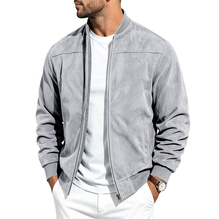 Men's Suede Bomber Jacket