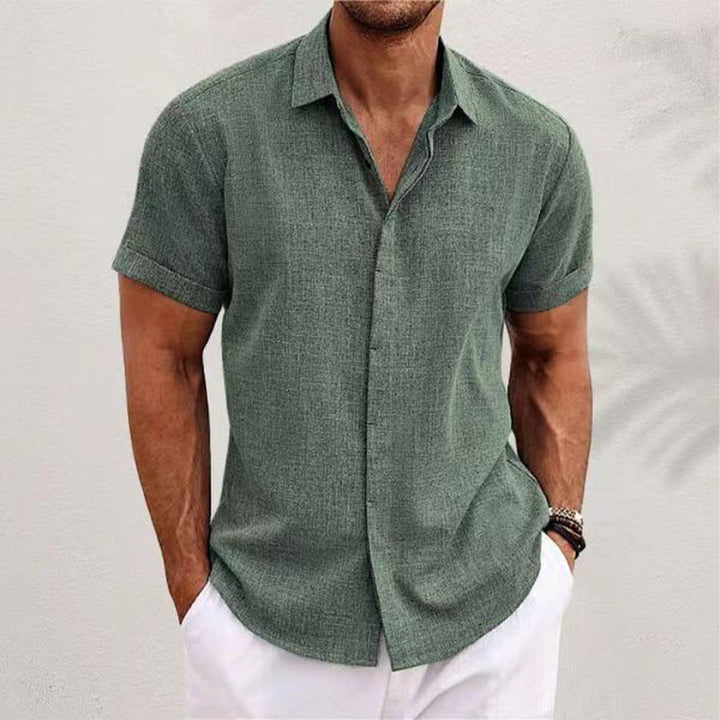 Men's Linen Lapel Shirt