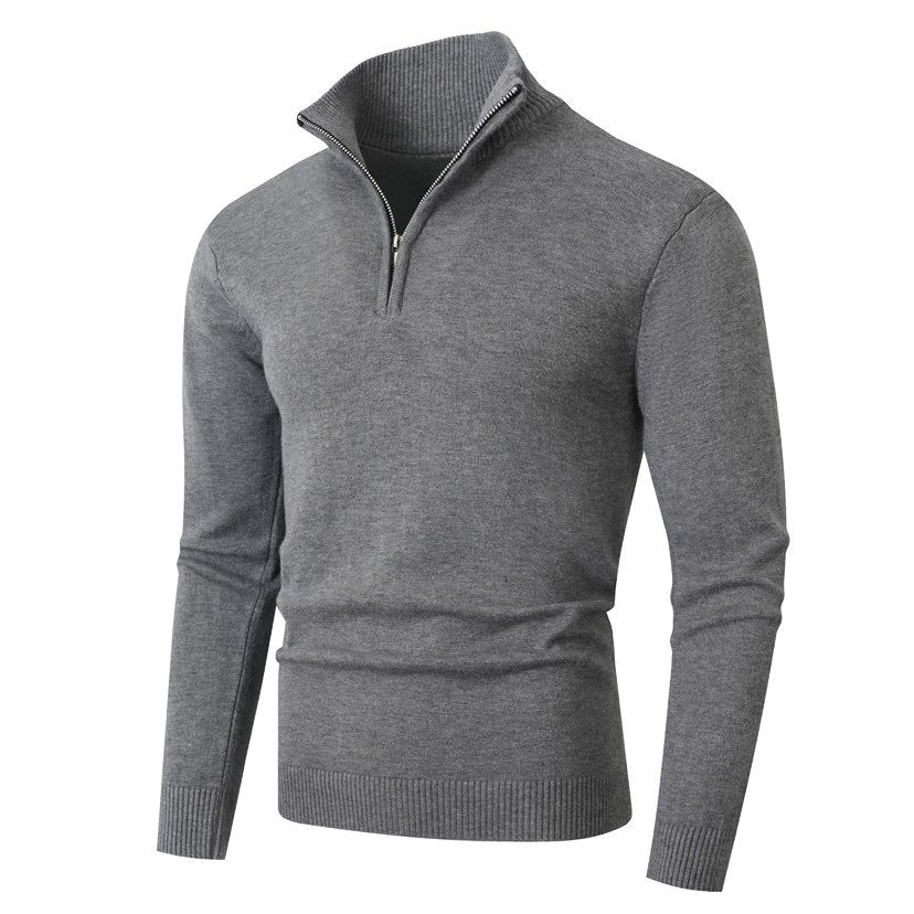 Men's High Neck Zip Sweater