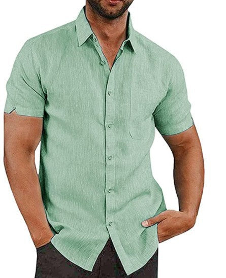 Men's Lapel Linen Shirt