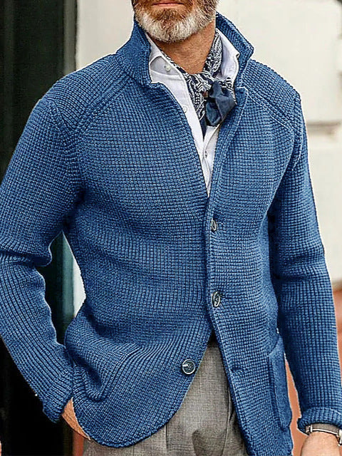 Men's Stand Collar Knit Cardigan