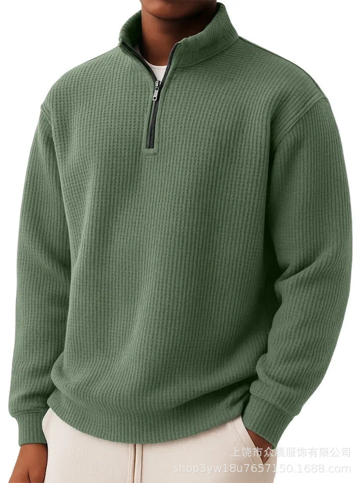 Men's Quarter Zip Knit Sweater