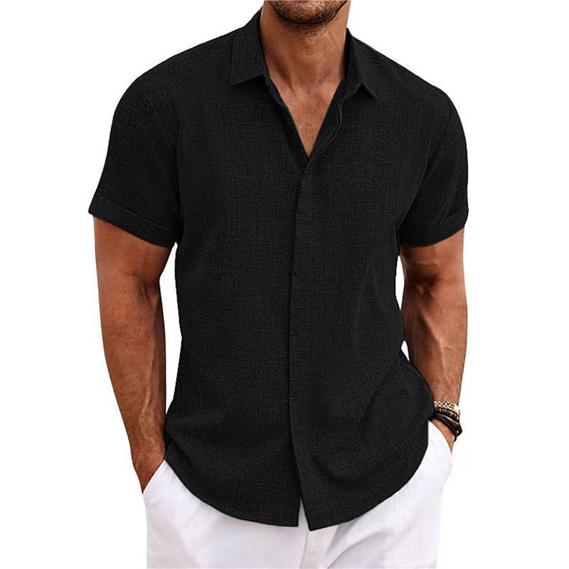Men's Linen Lapel Shirt