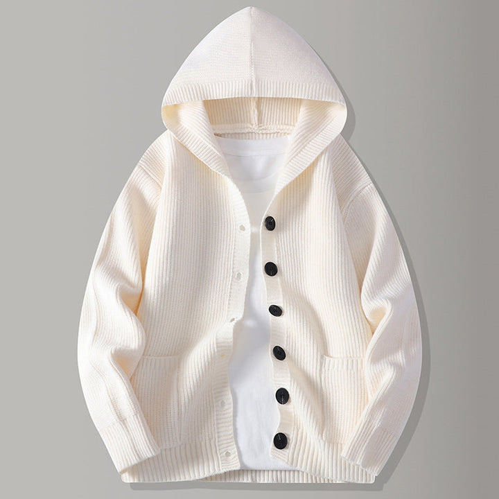 Men's Hooded Textured Cardigan