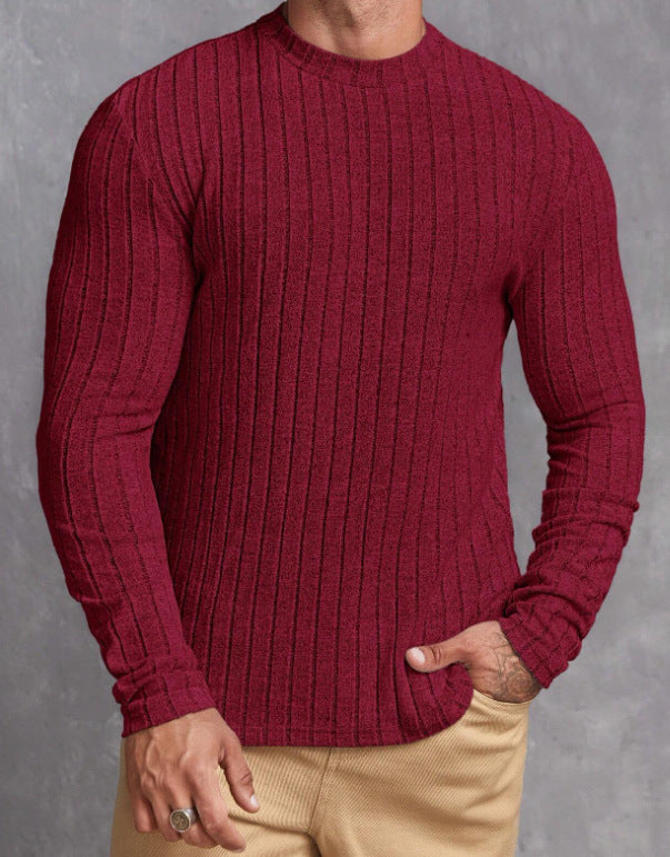 Men's Striped Rib-Knit Sweater